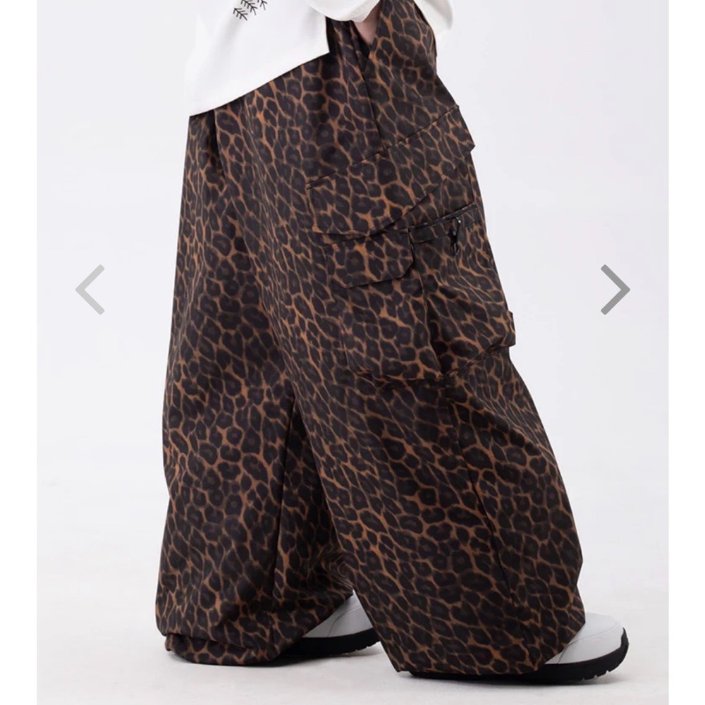Snowverb Leopard Print Wide-Leg Snowboarding Pants